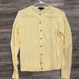 Cotton Ann Taylor Yellow Cardigan